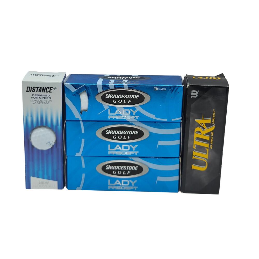 Lot 15 Golf Balls Bridgestone Lady Precept Ultra Distance +5 Three Ball Packs